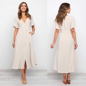 Petal + Pup Miraloma linen midi dress